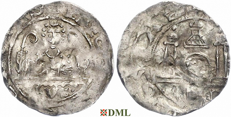 Денарий, Германия, Нижняя Лотарингия, Hermann III von Hochstaden (1089-1099), м.д. Koln, Dbg. 412