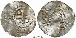 Денарий, Германия, Франкония, Otto III (983-1002), м.д. Wurzburg, Dbg. 856
