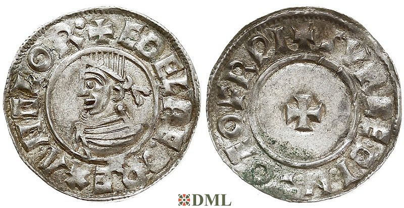Денарий, Англия, Æthelred II (978-1016), м.д. York, монетарий Surcethi, North 777