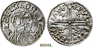 Денарий, Англия, Æthelred II (978-1016), м.д. Exeter, монетарий Wulfsige, North 775