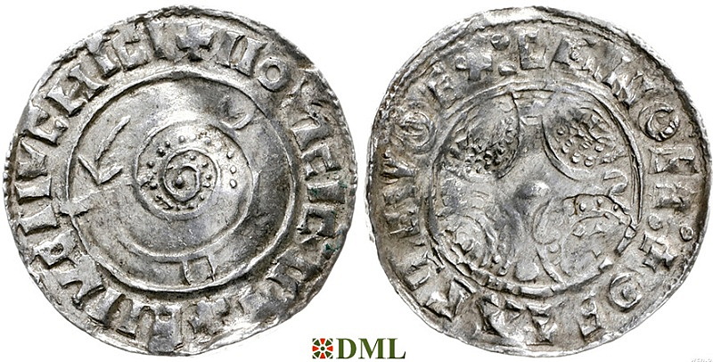 Денарий, Дания, Knut (1018-1035), м.д. Lund, Hbg. 20