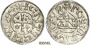 Денарий, Германия, Бавария, Heinrich II (1002-1024), м.д. Regensburg, монетарий ANNO, Hahn 1976, 27a3
