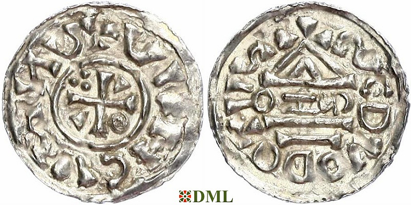 Денарий, Германия, Бавария, Heinrich II (1002-1024), м.д. Salzburg, монетарий CEZO, Hahn 1976, 89a2