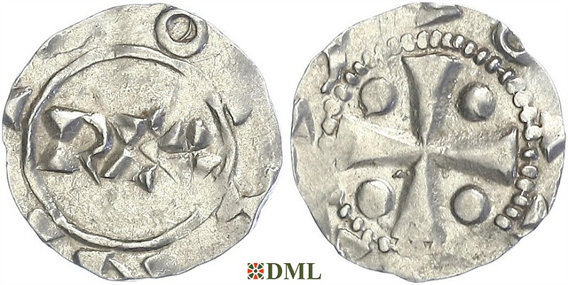 Денарий, Германия, Нижняя Лотарингия, Heinrich II (1002-1024), м.д. Deventer, Ilisch 2000, 1.5