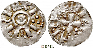 Денарий, Германия, Нижняя Лотарингия, Heinrich II (1002-1024), unknown mints, Ilisch 2000, 20.6