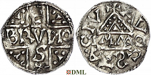 Денарий, Германия, Швабия, Bruno (1006-1029), м.д. Augsburg, монетарий IMMO, Hahn 1976, 147b2