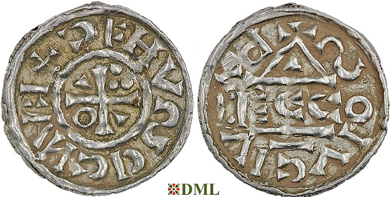 Обол, Германия, Бавария, Heinrich II (1002-1024), м.д. Regensburg, монетарий ECCO, Hahn 1976, 28c1