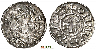Денарий, Германия, Бавария, Heinrich II (1002-1024), м.д. Regensburg, монетарий OИИA, Hahn 1976, 29a3