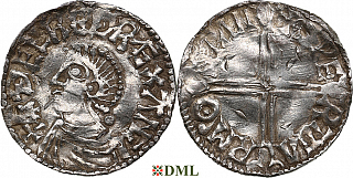 Денарий, Англия, Æthelred II (978-1016), м.д. Stamford, монетарий Svartgeirr, North 774