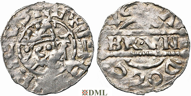 Денарий, Германия, Нижняя Лотарингия, Bruno III (1050-1057), м.д. Dokkum, Ilisch 2000, 21.19