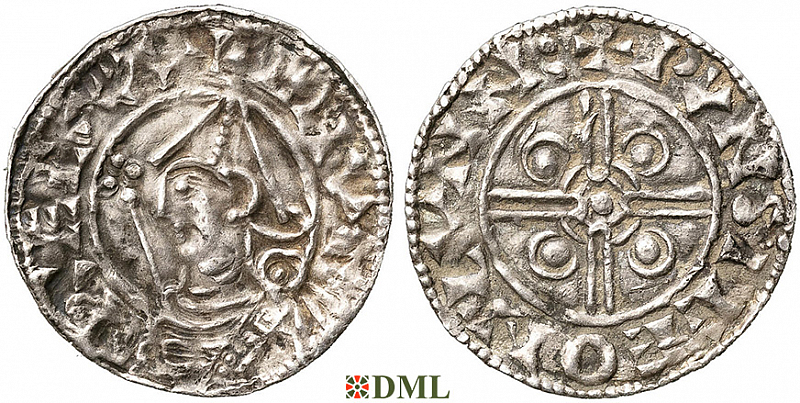 Денарий, Англия, Cnut (1016-1035), м.д. London, монетарий Wynsige, North 787
