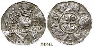 Денарий, Германия, Бавария, K. Heinrich II (1014-1024), м.д. Regensburg, монетарий , Hahn 1976, 29b3.1