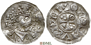 Денарий, Германия, Бавария, K. Heinrich II (1014-1024), м.д. Regensburg, монетарий , Hahn 1976, 29b3.1