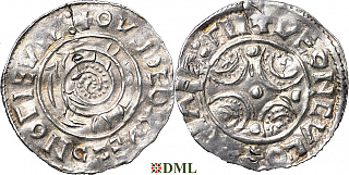 Денарий, Дания, Knut (1018-1035), м.д. Lund, Hbg. 20