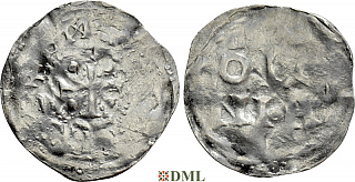 Денарий, Германия, Нижняя Лотарингия, Heinrich II (1002-1024), м.д. Koln, Dbg. 350