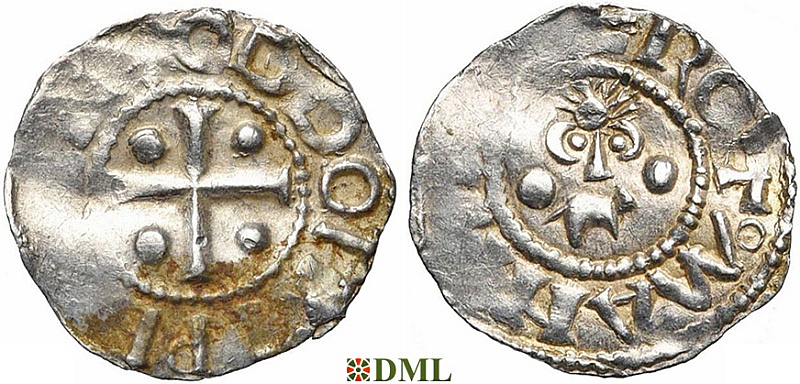 Денарий, Германия, Саксония, Otto III (983-1002), м.д. Dortmund, Dbg. 745