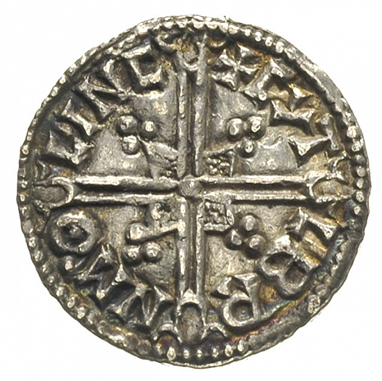Денарий, Англия, Æthelred II (978-1016), м.д. Lincoln, монетарий ?, North 775