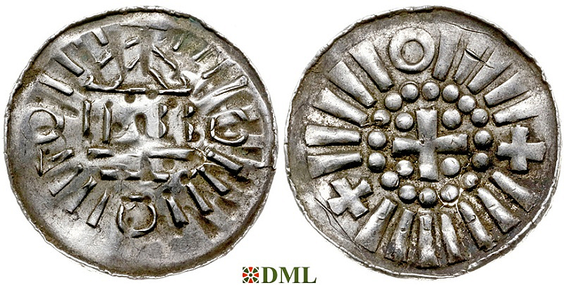 Денарий, Германия, Саксония, Anonymous bishop, Sachesnpfennig, Kilger 2000, KN 3