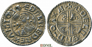 Денарий, Англия, Æthelred II (978-1016), м.д. Oxford, монетарий Æthelmær, North 770
