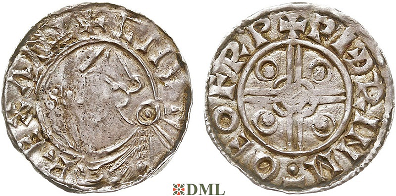 Денарий, Англия, Cnut  (1016-1035), м.д. York, монетарий Witherin, North 787