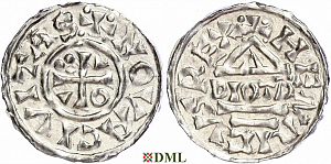 Денарий, Германия, Бавария, Heinrich II (1002-1024), м.д. Neuburg, монетарий DIOTP, Hahn 1976, 84a1