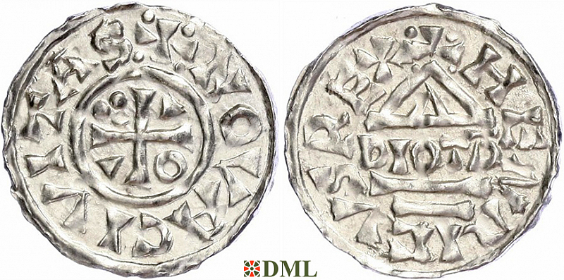 Денарий, Германия, Бавария, Heinrich II (1002-1024), м.д. Neuburg, монетарий DIOTP, Hahn 1976, 84a1