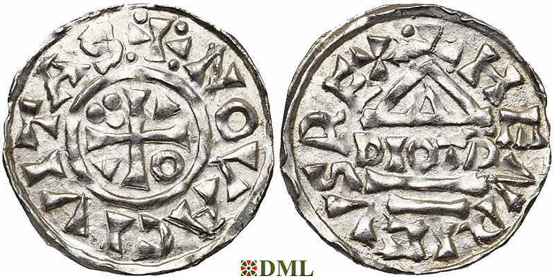 Денарий, Германия, Бавария, Heinrich II (1002-1024), м.д. Neuburg, монетарий DIOTP, Hahn 1976, 84a1