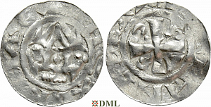 Денарий, Германия, Саксония, Anonymous bishop, м.д. Gittelde, Dbg. 1220