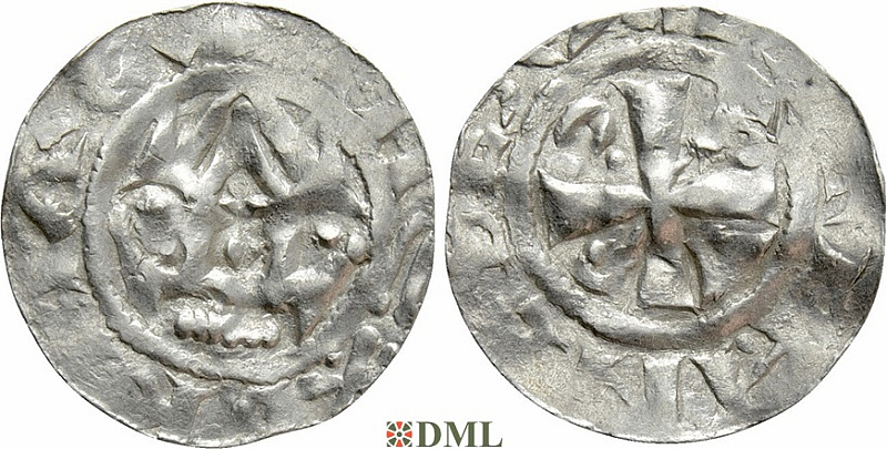 Денарий, Германия, Саксония, Anonymous bishop, м.д. Gittelde, Dbg. 1220