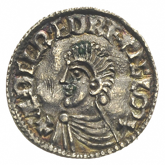 Денарий, Англия, Æthelred II (978-1016), м.д. Shaftesbury, монетарий Goda, North 770