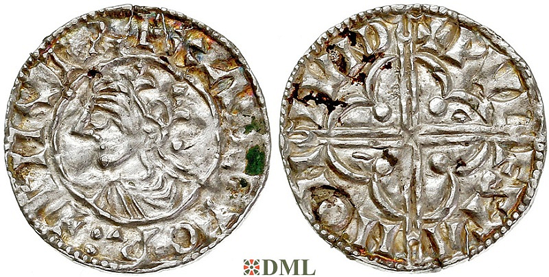 Денарий, Англия, Cnut  (1016-1035), м.д. London, монетарий Wulfstan, North 781