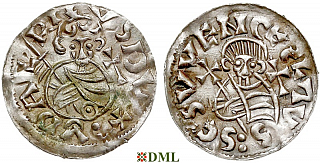 Денарий, Чехия, Богемия, Oldřich (1012-1034), м.д. Praga, Šmerda 134a