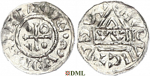 Денарий, Германия, Бавария, Heinrich IV (995-1002), м.д. Regensburg, монетарий WIC, Hahn 1976, 25e3