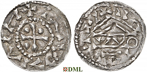 Денарий, Германия, Бавария, Heinrich I (948-955), м.д. Regensburg, монетарий WO, Hahn 1976, 10m2