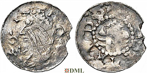 Денарий, Германия, Нижняя Лотарингия, Anonymous bishop, м.д. Saint-Trond, Ilisch 2014, 43.2.1 