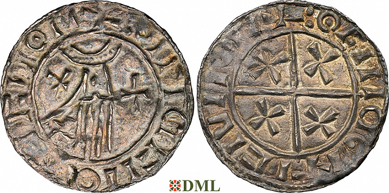 Денарий, Дания, Knut (1018-1035), м.д. Viborg, Hbg. 49
