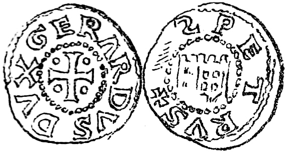 Денарий, Германия, Верхняя Лотарингия, Gerhard von Elsass (1048-1070), Dbg. 4