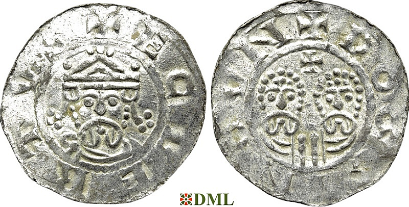 Денарий, Германия, Нижняя Лотарингия, Egbert II (1068-1090), м.д. Dokkum, Ilisch 2000, 22.5