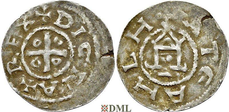 Денарий, Германия, Саксония, K. Otton III (996-1002), м.д. Goslar, type OAP