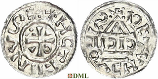 Денарий, Германия, Бавария, Heinrich II (1002-1024), м.д. Regensburg, монетарий CICII, Hahn 1976, 27b1