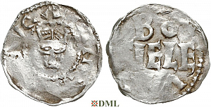 Денарий, Германия, Нижняя Лотарингия, Heinrich II (1002-1024), м.д. Tiel, Ilisch 2000, 3