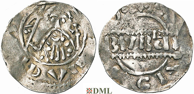 Денарий, Германия, Нижняя Лотарингия, Floris I (1049-1061), м.д. Leiden, Ilisch 2000, 12.4