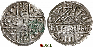 Денарий, Германия, Бавария, Egilbert (1006-1039), м.д. Freising, монетарий PERO, Hahn 1976, 126a1/I