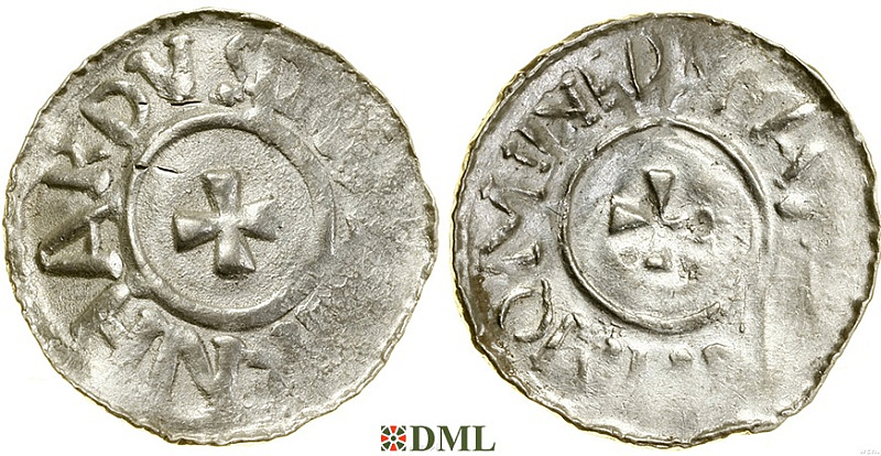 Денарий, Германия, Саксония, Bernard II (1011-1059), м.д. Luneburg, Dbg 587