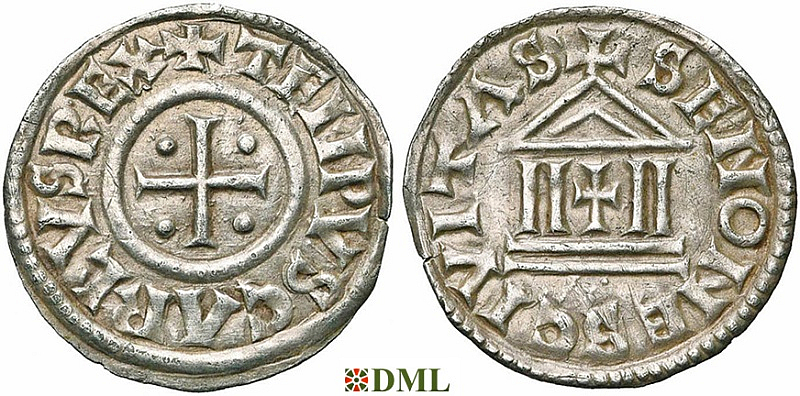 Денарий, Каролинги, Charles le Chauve (840-877), м.д. Sens, Depeyrot 927