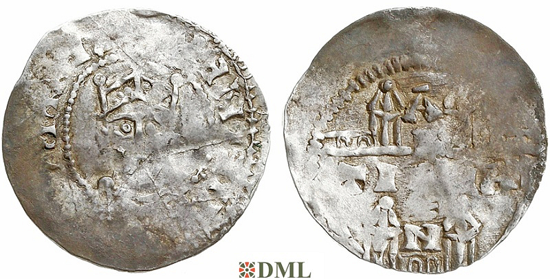 Денарий, Германия, Швабия, Heinrich II (1002-1024), м.д. Strassburg, Dbg. 920