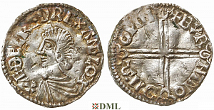 Денарий, Англия, Æthelred II (978-1016), м.д. Winchester, монетарий Byrhtnoth, North 774