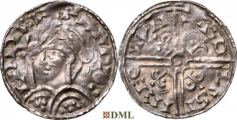 Денарий, Англия, Harold I (1035-1040), м.д. London, монетарий Goltsige, North 803