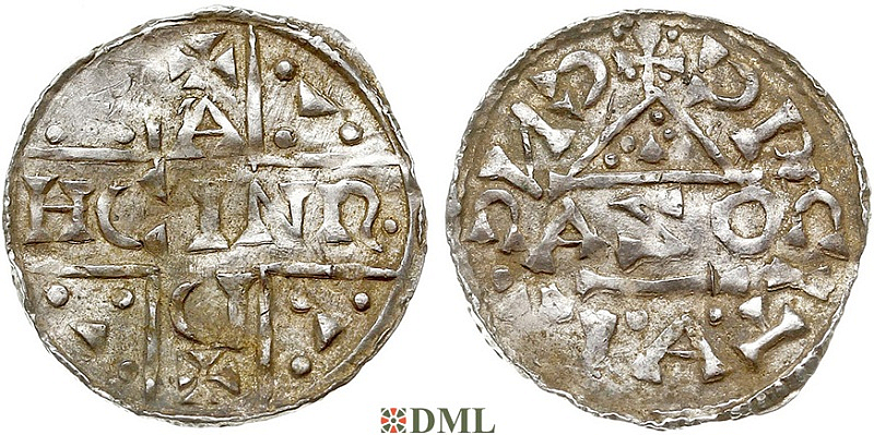 Денарий, Германия, Бавария, Heinrich V (1018-1026), м.д. Regensburg, монетарий AZO, Hahn 1976, 31b3