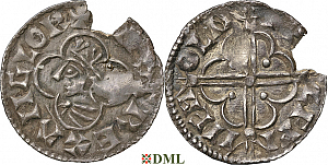 Денарий, Англия, Cnut (1016-1035), м.д. Lincoln, монетарий Pvlfpine, North 781